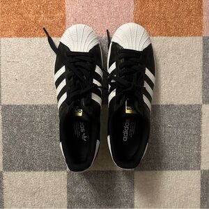 Adidas Black and White Shell Toe Sneakers
